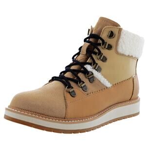 Toms Women's Mesa Lace Up Waterproof Combat Boots in Desert Tan Suede - Size 7.5